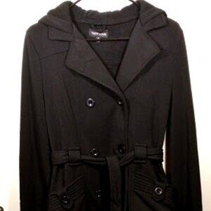 New Look Black Peacoat with Hood Size: M-NWOT